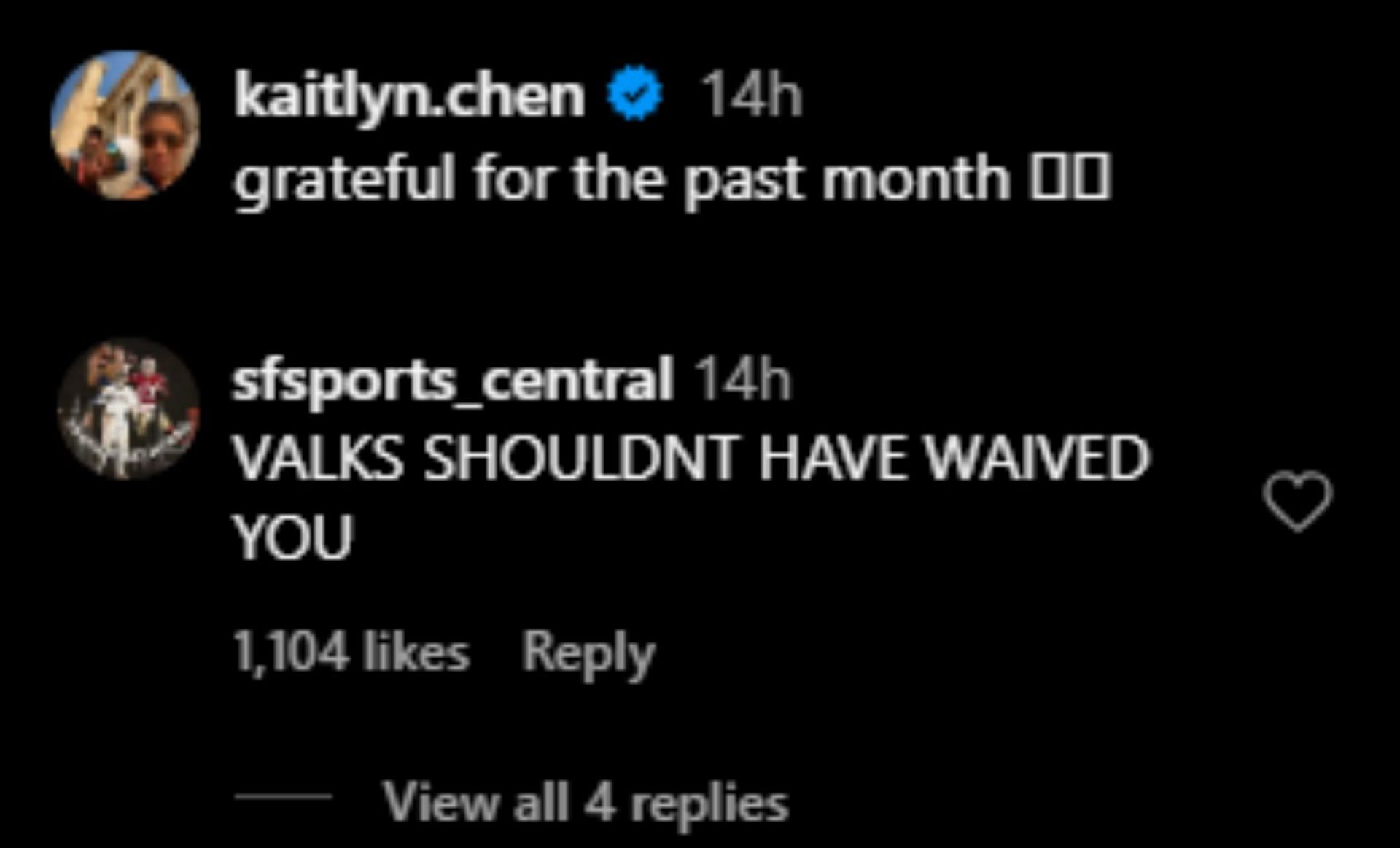 Kaitlyn Chen's IG comment section (via @kaitlyn.chen/Instagram)